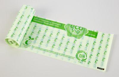 Bio-Müllbeutel DEISS, ecovio-Kunststoff, flüssigkeitsdicht, 10 St. 30 l