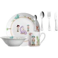 Leonardo, Kindergeschirr + Kinderbesteck, Kindergeschirr Set mit Besteck BAMBINI AVVENTURA