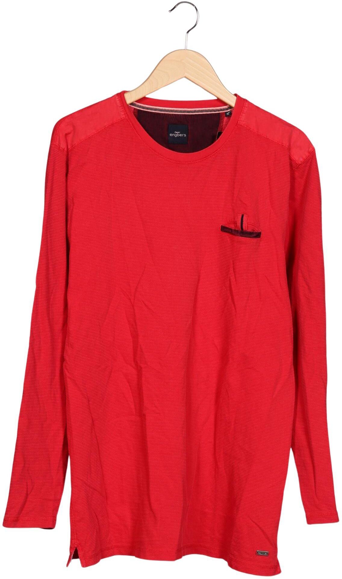 engbers Herren Langarmshirt, Rot, Gr. XL, Baumwolle - Second Hand