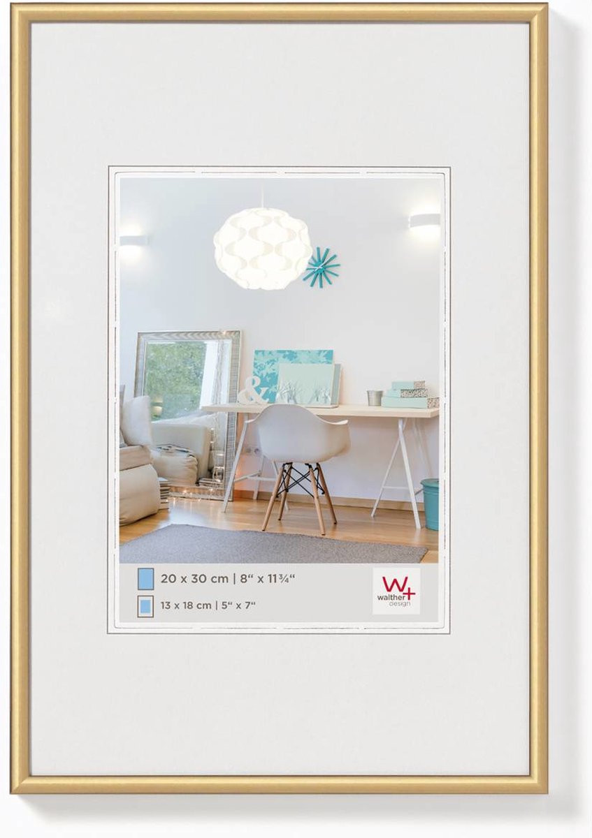 Walther Design New Lifestyle Kunststof Lijst Goud - Fotoformaat 18x24 cm