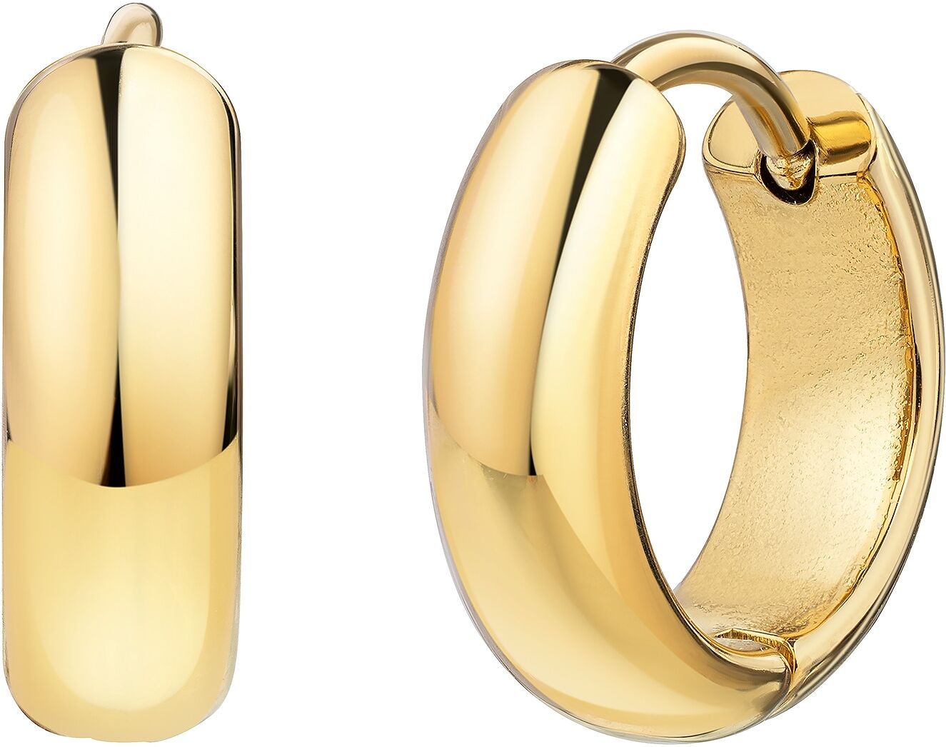 Paar Creolen FIRETTI "Schmuck Geschenk Edelstahl Ohrschmuck Ohrringe", gelbgoldfarben, Ohrringe, Damen, 13mm, Edelstahl, Paar Creolen