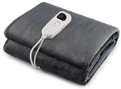 Costway Electric Heated Mattress Pad with 5 Heating Levels and Overheat Protection-Gray
