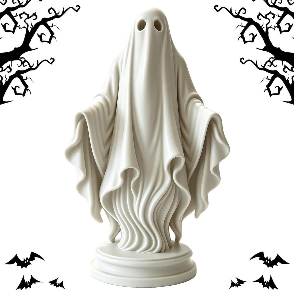 Geest Figuur Spook Beeld Halloween Decoratie Grijs Hars 7 x 7 x 7 cm