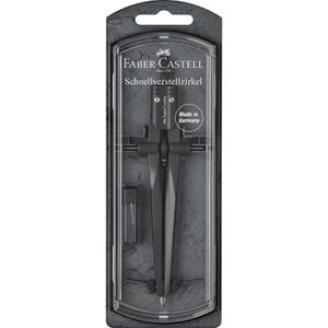 Faber-Castell Zirkel Stream black stone, 2-teilig, Schnellverstellzirkel, schwarz