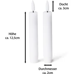 Novaliv, Kerzenständer, 4er-Set Stabkerzenhalter SILBER Weihnachtsdekoration candle holder 10x5cm Metall mit LED