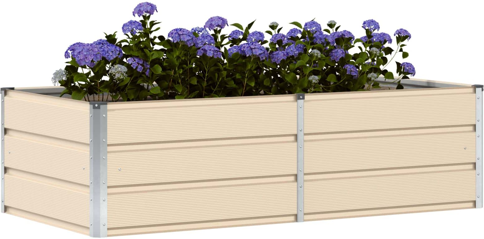 vidaXL Jardinière Ivoire 160 x 80 x 45 cm Acier