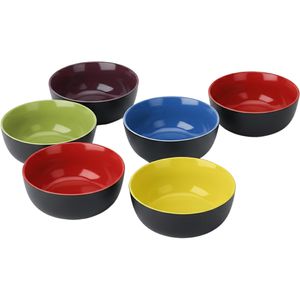 Miamio Müslischale Le Papillon, Keramik, schwarz, 15cm, Set, 6 Stück