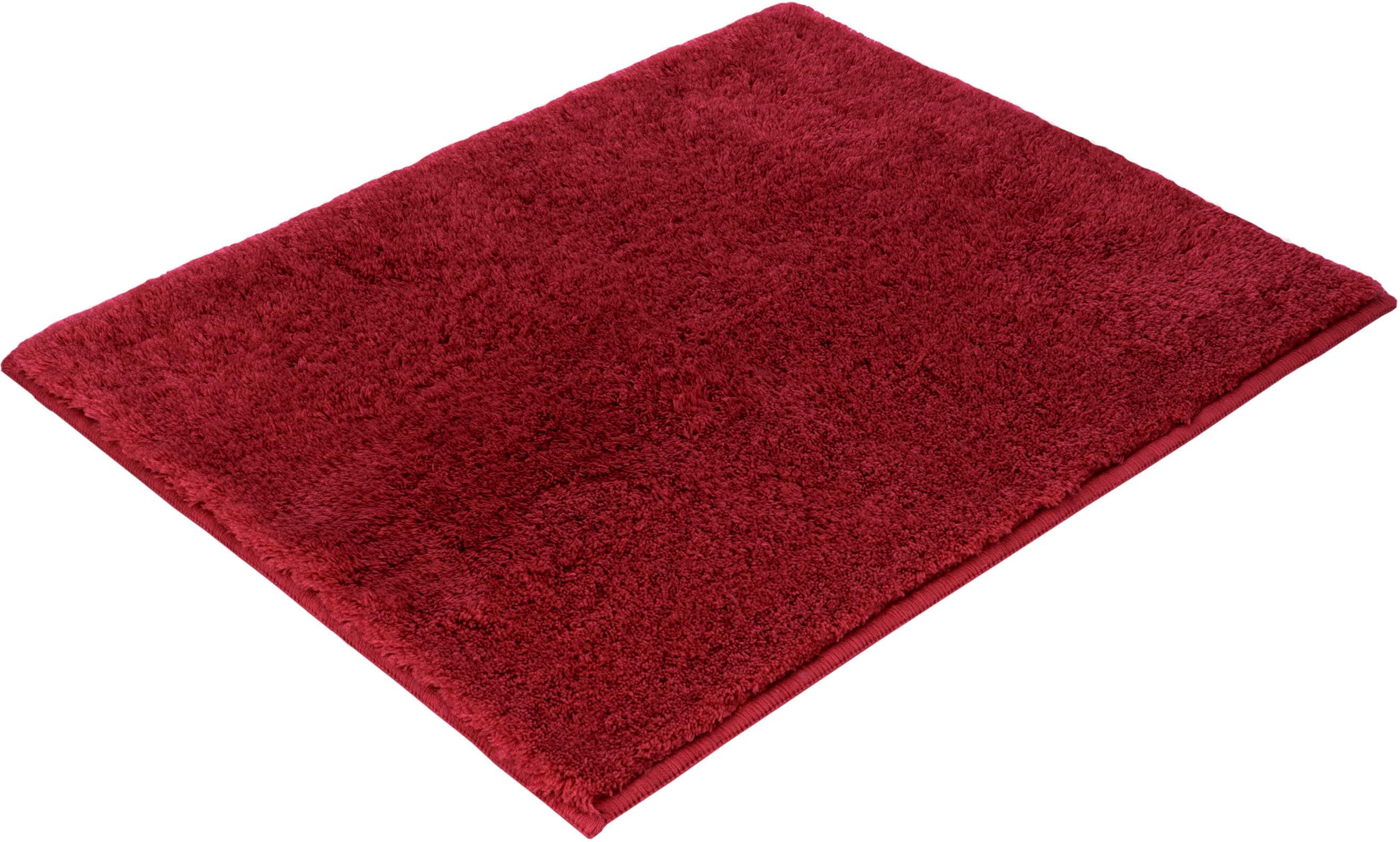 Badematte VOSSEN "Timeless", rot (rubin), H:10mm, Polyacryl, Badematten, Badematte rubin rechteckig (50cm x 60cm ), 1 Stk.