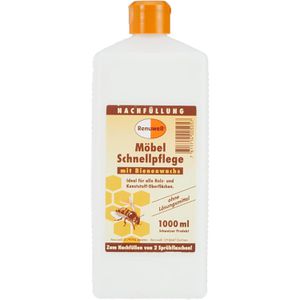 Renuwell Möbelpolitur Möbel-Schnellpflege, für alle Holzarten, mit Bienenwachs, 1 Liter