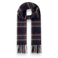 Hackett London für Herren. HM0400110 Schal Plaid Logo grün (OSFA), Lässig, Wolle, Klassisch
