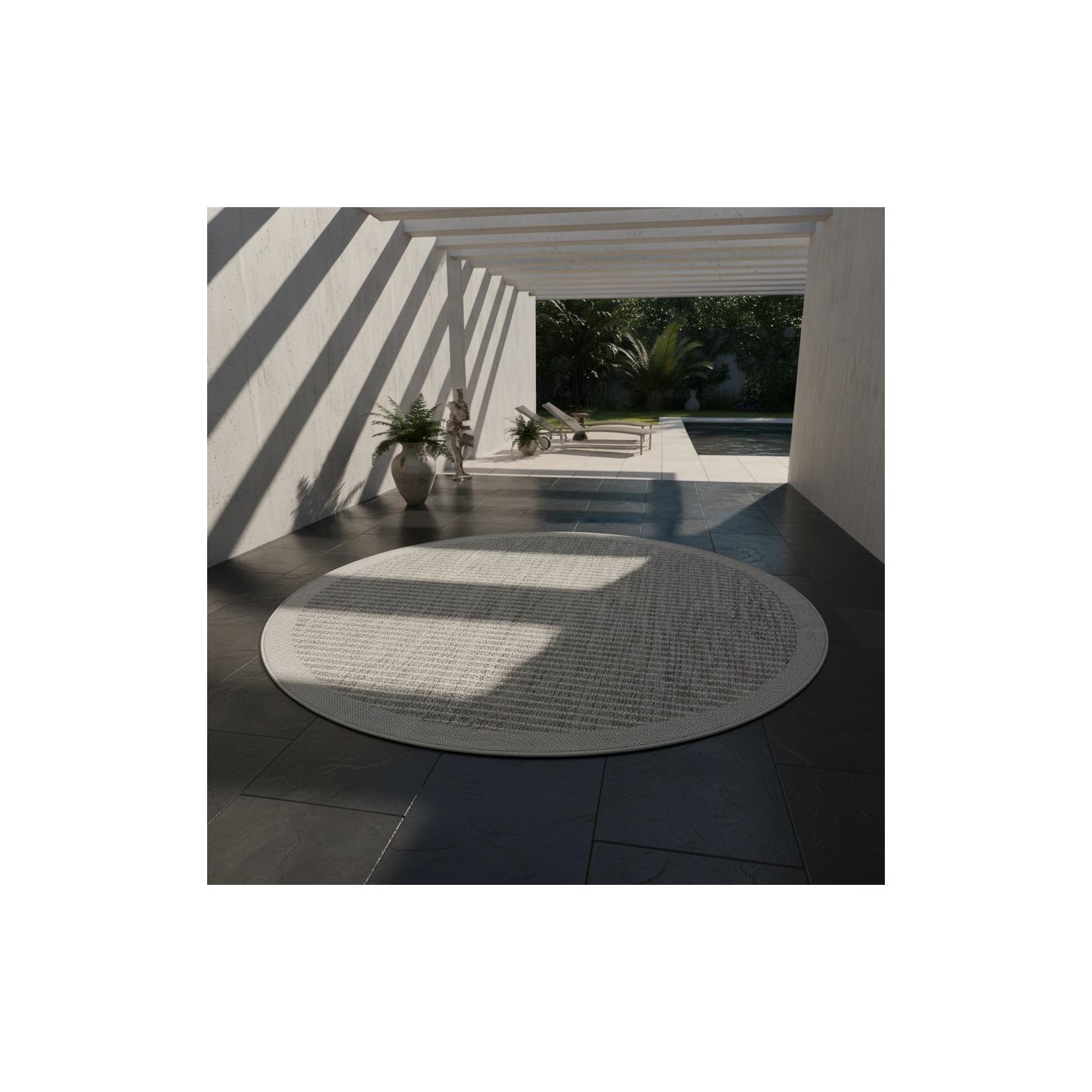 Teppich Outdoor DAFNE in Grau, einfarbig, Ø 200 cm