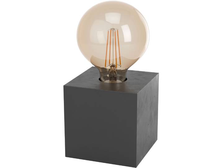 EGLO Tischleuchte PRESTWICK 2 , schwarz (anthrazit), H: 9,5cm, 1 Stk., Leuchten, Nachttischlampe, Deko, wohnlich, Schalter am Kabel, 9,5x9,5x9,5 cm, Tischleuchte