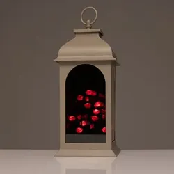 LUMIDA Casa LED-Laterne Blütenmeer Spiegelglas, Timer 14x14x29cm