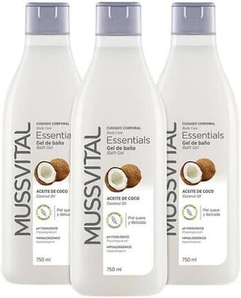 Mussvital Gel de Banho Óleo de Coco 3 uds x750ml