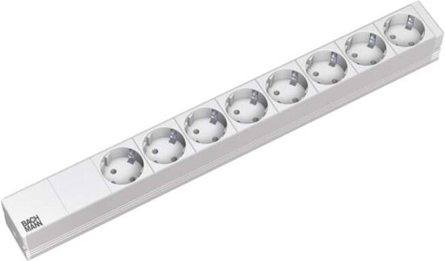 Bachmann Multiprise 8x avec protection, alu 333.416 (333.416)