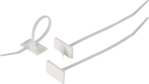 HellermannTyton 148-00001 T18RSA-PA66-NA-C1 Kabelbinder 100 mm 2.50 mm Natur mit Klebesockel 1 St.