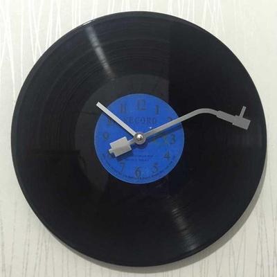 Everyday Crate Vintage Vinyl Record Wall Clock With Silent Movement Retro Music Decor blue Numbers