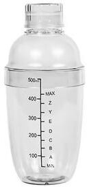 Inspired Living Barista Style Drink Mixer Premium Plastic Cocktail Shaker With Measuring Scales (3501000 Ml) 530ml