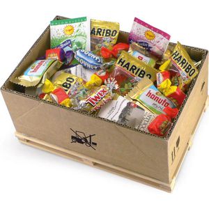 Geschenkset Mini-Palette Naschkiste, Süßigkeiten-Mischung mit Schokoriegeln, Bonbons..., 1 Stück