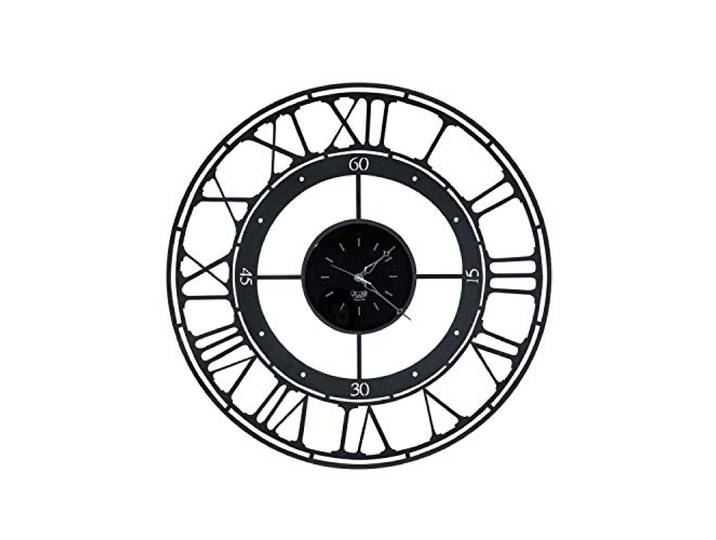 Arti E MESTIERI Horloge Murale Moderne Koros Noir en métal\, Aiguilles horaires et Minutes en métal
