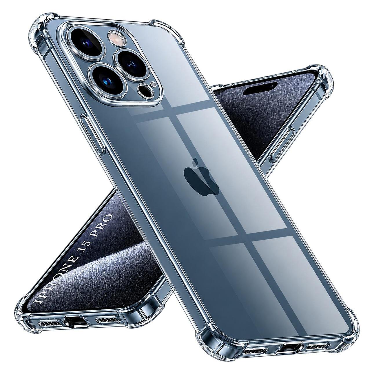 Techsuit - Shockproof Clear Silicone - iPhone 15 Pro - Clear (Apple iPhone 15 Pro) (56347056)
