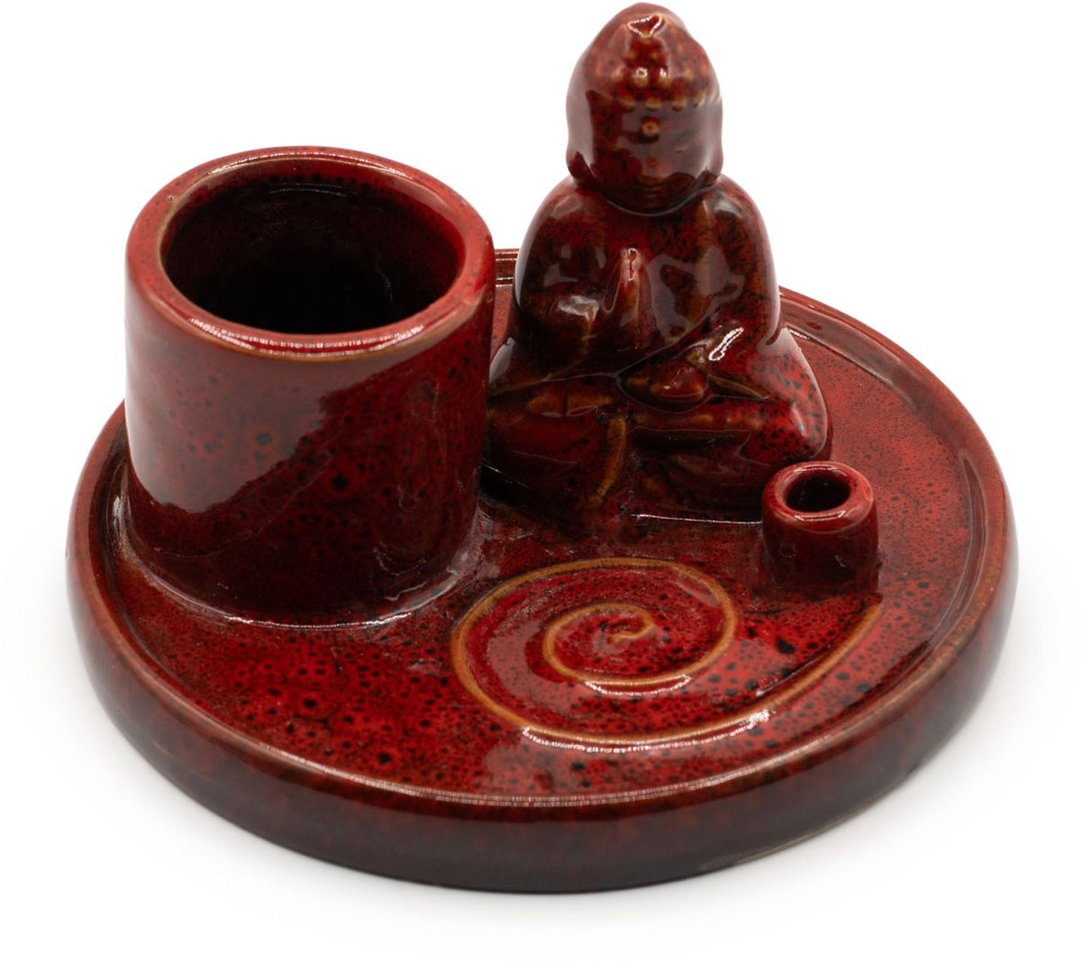 Ancient Wisdom Multifunctioneel Boeddha wierookplaatje - Keramiek - Zachtrood