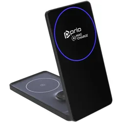 prio 3 in 1 kabelloses Schnellladegerät MAG schwarz (15 W), Wireless Charger, Schwarz
