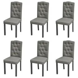 vidaXL Esszimmerstühle 6 Stk. Grau Stoff