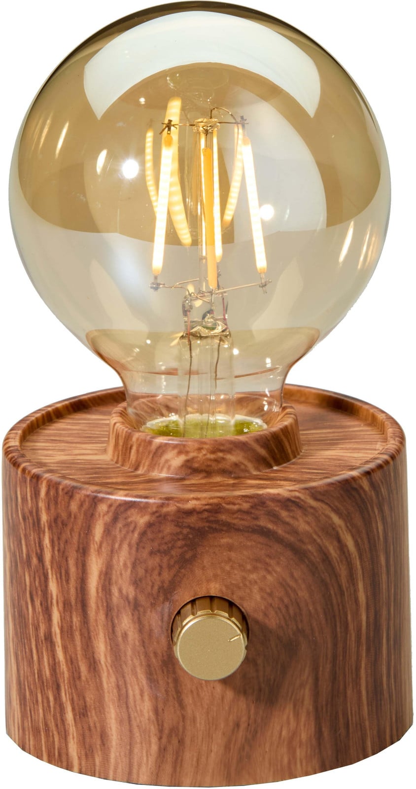 Northpoint Vintage LED-tafellamp met Edison-stijl, dimbaar en oplaadbaar via USB-C, Walnoot