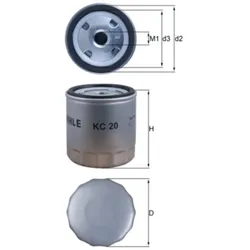 Kraftstofffilter MAHLE KC 20 für Ford Piaggio Transit Quargo