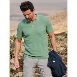 engbers Herren Strick Polo-Shirt Grün regular uni Kent-Kragen - XXL
