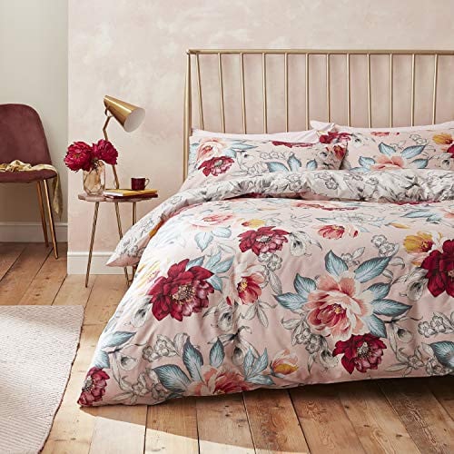 Catherine Lansfield Isla Floral Dekbedovertrek Set - Dubbel - 200 x 200 cm