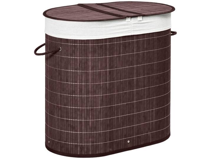 Homcom Wäschekorb Wäschebox 100L Wäschesammler mit Deckel, 2 Wäschesäcken, Bambus, Braun, Naturmaterialen, 37x60.5x62.5 cm, Haushalt & Reinigung, Wäschepflege, Wäschekörbe & Wäschetonnen