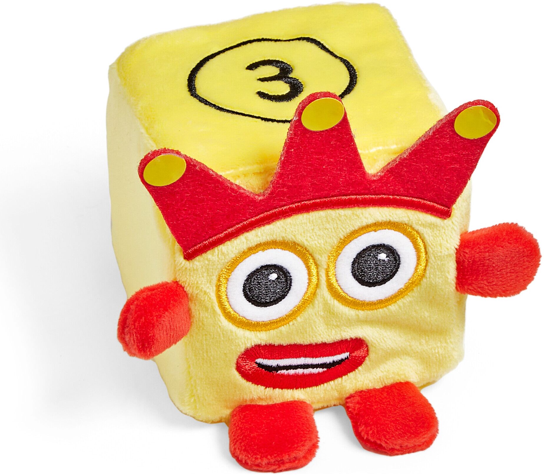 Learning Resources Numberblocks Three Blocklets Mini Plush - Soft, Cuddly Preschool Toy for Early Number-Learning Adventures - Bright Yellow, Small
