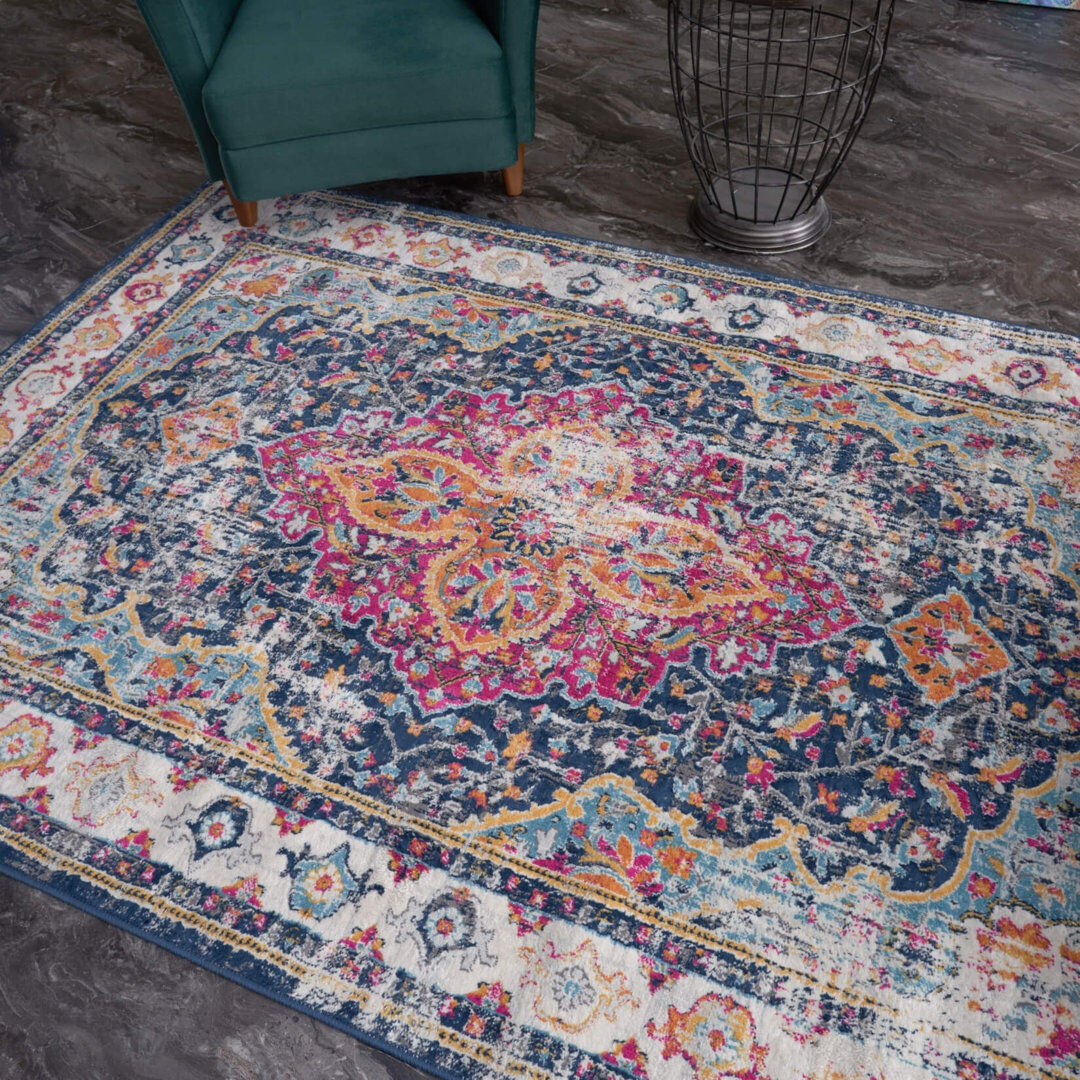 THE RUGS Marrakech Vintage Rugs in Multicolour   440 Navy;Purple;Pink;Beige;Blue Rectangle 120 x 170cm