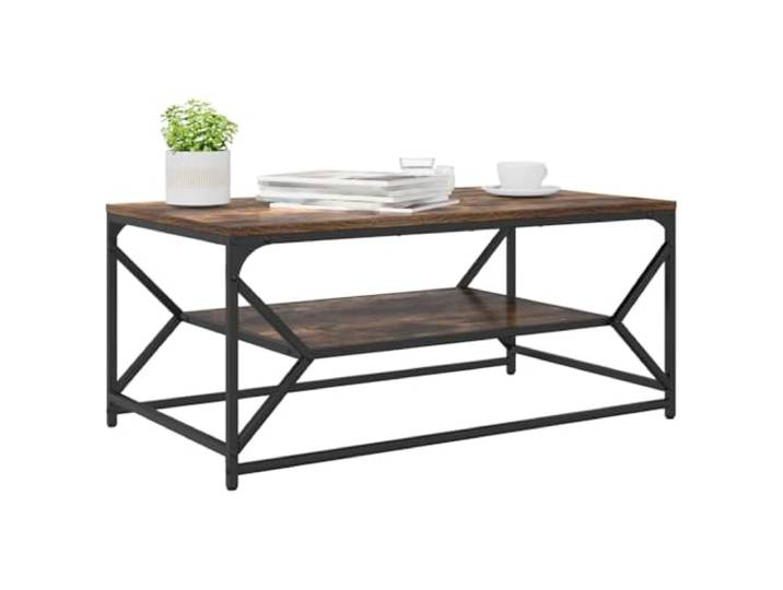 vidaXL Table Basse Chêne fumé 90 x 50 x 40 cm Fini en chêne fumé unique pour une ambiance urbaine sympa\, Une étagère inférieure spacieuse pour garder tout en ordre\,