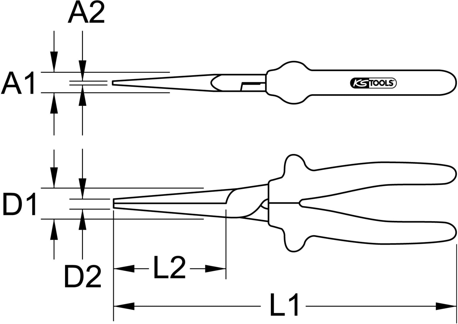 KS Tools CLASSIC 1000V Plangripzange, 200mm (117.1280)