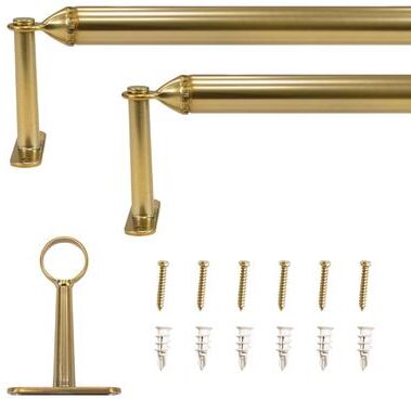 Lumi Home Furnishings "7/8"" dia. Decorative Screw Curtain Rod Brass 2-Pack"