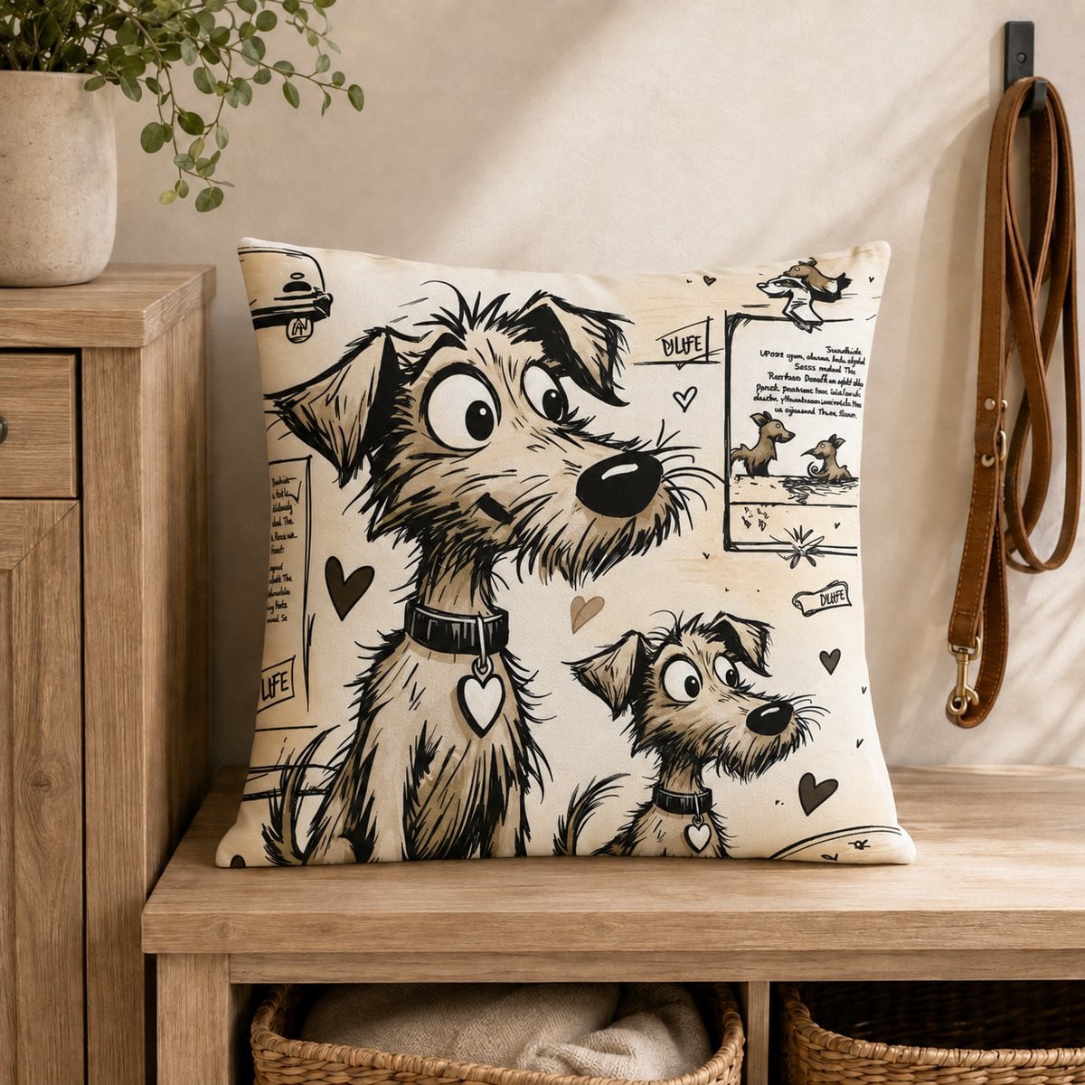 Scruffy Pals Collection Kussenhoes 40 x 40 cm