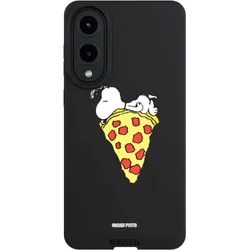 Nivocase Handyhülle für Samsung Galaxy S25 Edge Hülle NIVOpure Case Schwarz Pizza Peanuts Snoopy (Samsung Galaxy S25 Edge), Smartphone Hülle, Schwarz