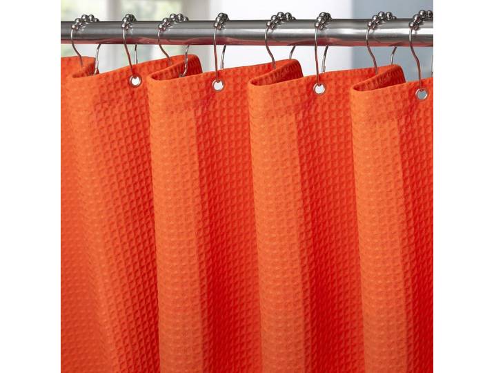 Duschvorhang Waffelstoff Orange 182 x 182 cm, 182x182 cm, Heimtextilien, Badtextilien, Duschvorhänge