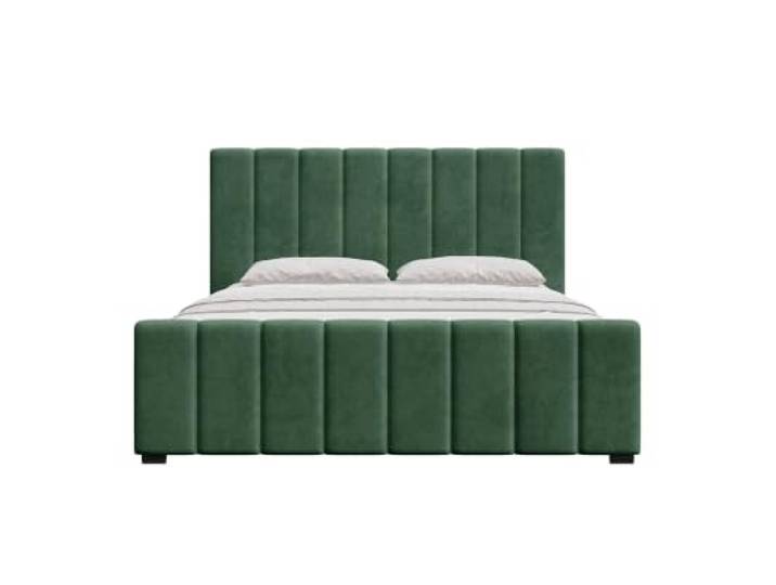 Chilly. Möbel Design Bett Noelle - Gemütliches Polsterbett mit Bettkasten, Lattenrost und Kopfteil - 140x200 cm - Metallrahmen - Samt Grün