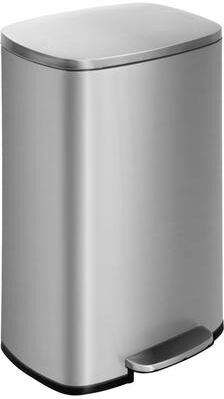 Furniture of America 13 Gallon 50 Liter Stainless Steel Step Trash Can with Removable Inner Bucket