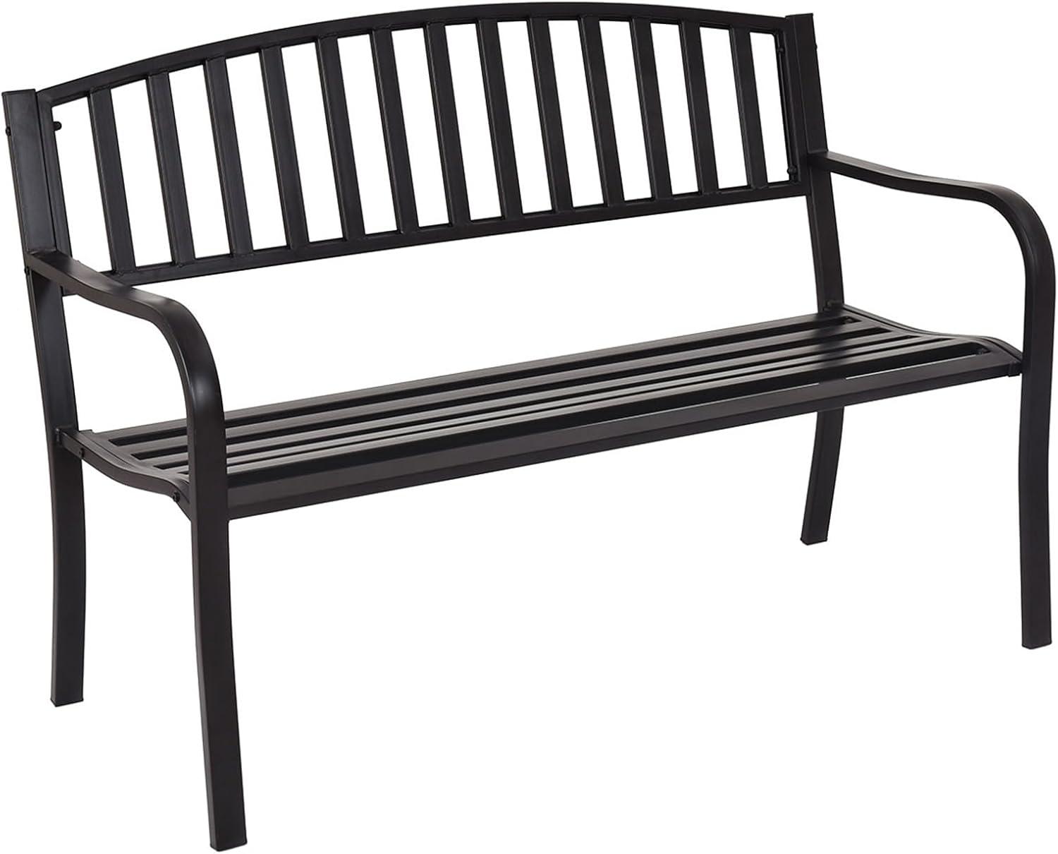COSTWAY Metall-Gartenbank für 2-3 Personen