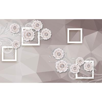 Fototapete PAPERMOON "Muster mit Blumen", bunt, B:4m L:2,6m, Vlies, Tapeten