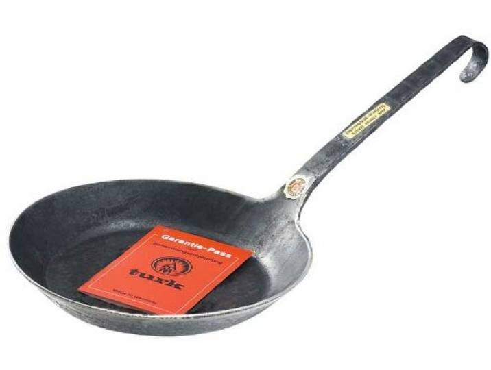 turk Bratpfanne 36 cm mit flachem Hakenstiel HANDGESCHMIEDET Serie 655 (H.Nr. 65536)