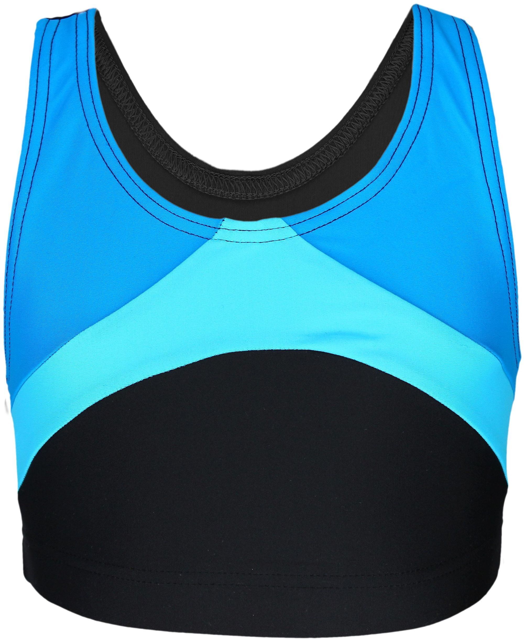 Bustier-Bikini AQUARTI "Bikini Mädchen Sport Bikini Racerback Bustier & Bikinislip", Jungen, Gr. 134, N-Gr, blau (schwarz, türkis, himmelblau), Obermaterial: 80% Polyamid PA. 20% Elasthan EL., Bikini-Sets Bustier-Bikini