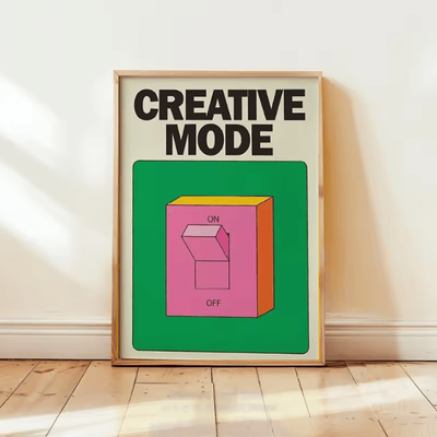 Inspire Curations Cartoon Mental Health Switch Poster Funny Toilet Yoga Minimalist Wall Art (Frameless) lc018 f 30x40cm Unframed