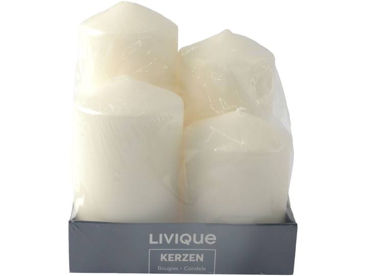 Kerze Traditional weiss Wachs H 12 D 7 cm - Kerze