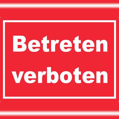 HB-Druck Betreten verboten Schild weiß-rot A1 (594x841mm)